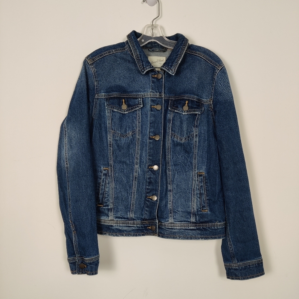 Universal Thread Freeborn Jacket Women Jean Jacket Size Large 100% Cotton Denim